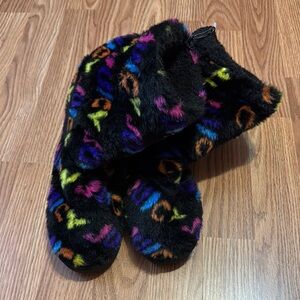 Juicy Couture Black and Purple Boots Cozy Indoor Comfort